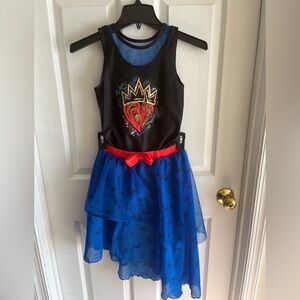 EUC Disney Descendants 3 “Evie” Theme Black & Blue Heart Costume size L (10/12)